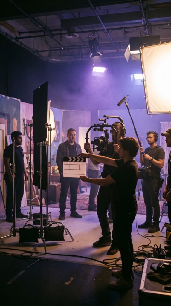 Behind-the-scenes film crew